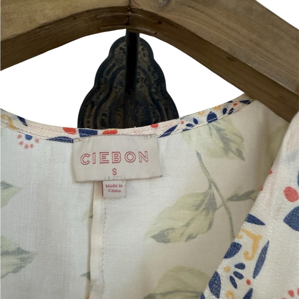 CIEBON Floral Lemon Print Kimono FELICIA LEMON PRINT TIE FRONT SATIN TOP - Picture 4 of 5